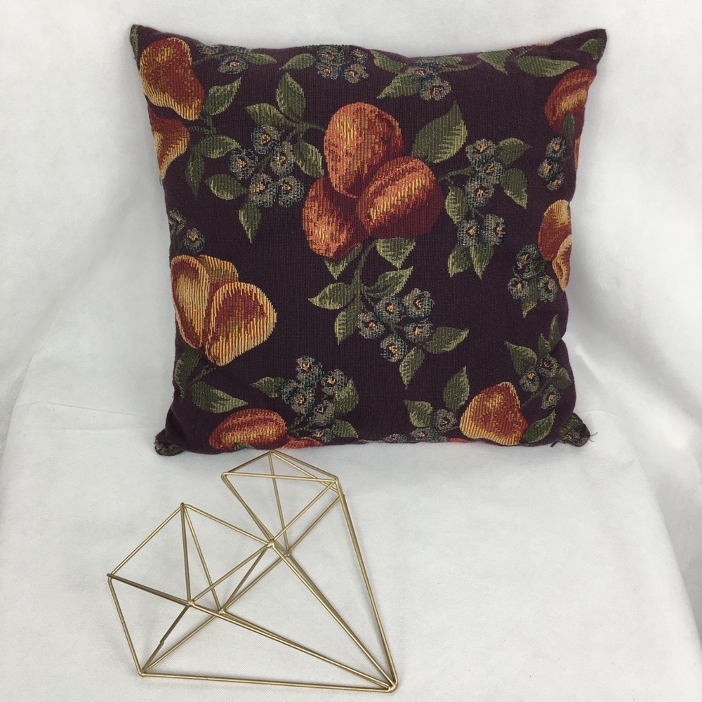 Crate & Barrel Pears Dark Purple Accent Pillow
